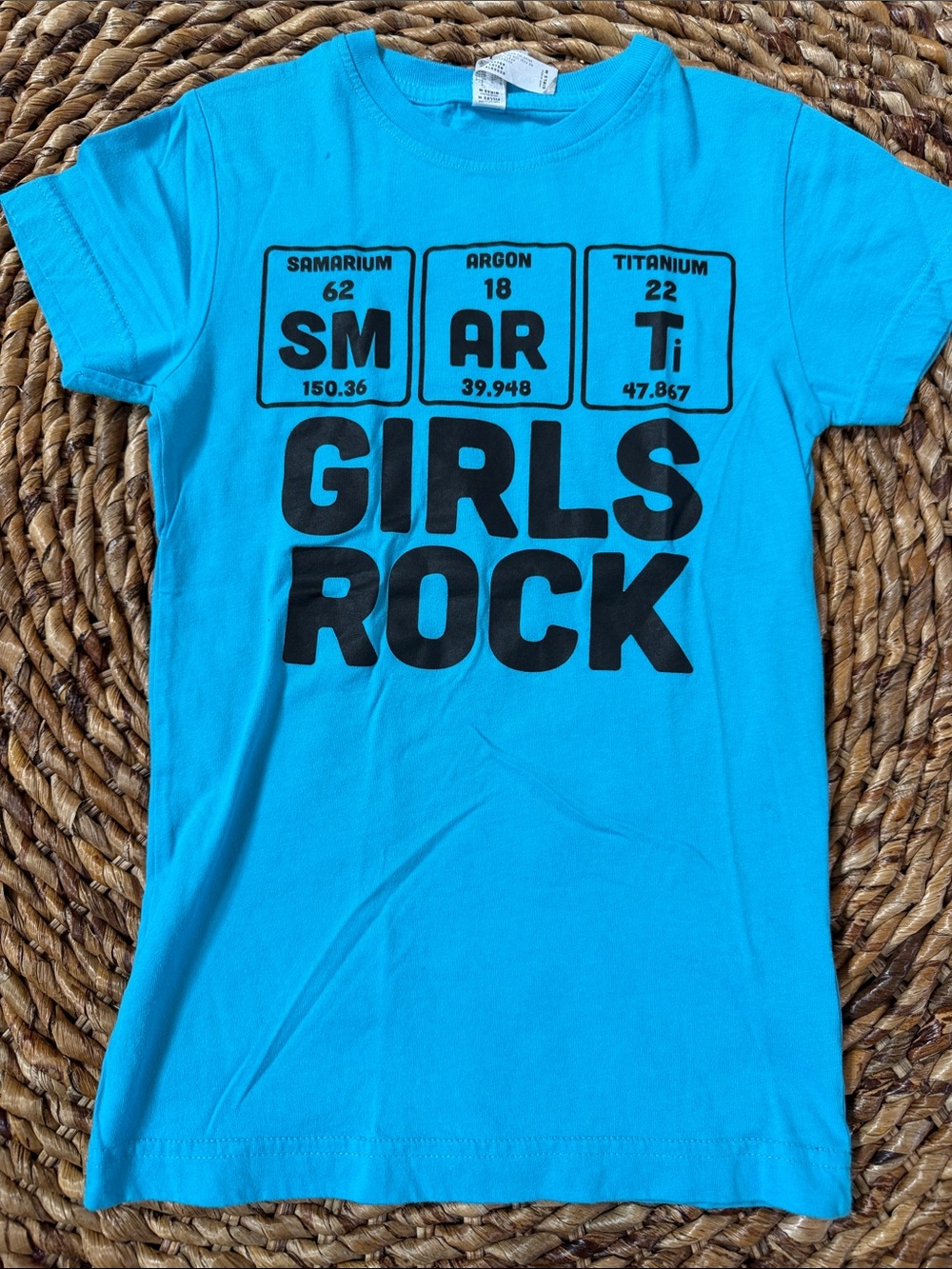 Live and Tell Smart Girls Rock chemical elements Graphic Tee - Turquoise & Black